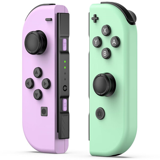 JD Express switch game controller is suitable for Nintendo JOYCON controller somatosensory vibration for two people in a row NS plug and play Switch2 controller OLED elegant purple green + hand rope supports somatosensory/original fitness ring *with NFC