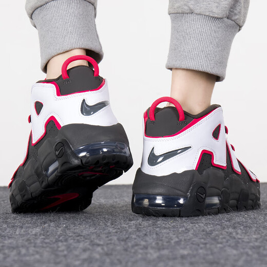 Nike (Nike) Frauenschuhe 2025 Sommer Neue Luft mehr UPTEMPO PIPPEN Schockabsorbierende Basketballschuhe große Kindersport- und Freizeitschuhe DH9719-200 Schwarz, Weiß und Rot 39