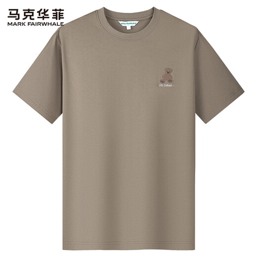 马克华菲【卡通熊刺绣】短袖T恤男2025夏季新款潮流卡通刺绣休闲短t恤上衣 卡其色701 M /170
