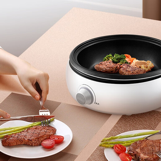 
Galanz multi-function electric heater with steamer, split electric hot pot, electric cooking pot, non-stick double-ring energy-concentration heating 3.4L 12003Z, steamer