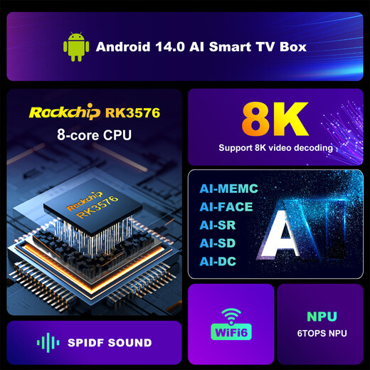 Airworld Flaggschiff AI Set-Top-Box H96max M9S Octa-Core RK3576 Android 14 TV-Box Gigabit-Netzwerk WiFi6 4G 32G Inländische Version