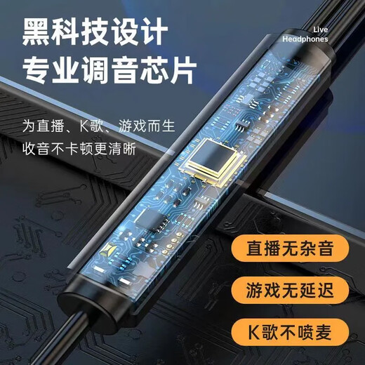 Wise Country Surround Sound Channel | Professional Tuning Computer Headset In-Ear with Microphone Two-in-One Desktop Notebook Dual-hole Plug Headset Round Head Game Special