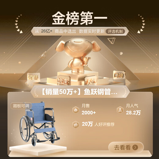 Yuwell wheelchair H051 folding elderly lightweight travel trolley steel tube pneumatic tire-free scooter