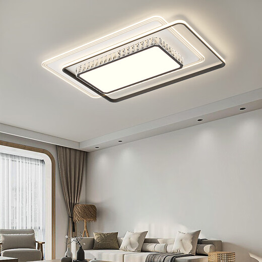 永智2024客厅高级感灯上门安装灯具大气主灯水晶灯全屋组合吸顶灯套餐 套餐1 三室两厅极简/主灯智能