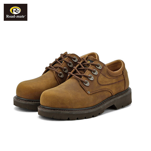 Straßenbegleiter Arbeitsschuhe für Männer Low-Top-Schnürhordle Britische Schuhe lässig große Kopf Männer Arbeit Schuhe Outdoor lässige Schuhe Wüste Farbe 40