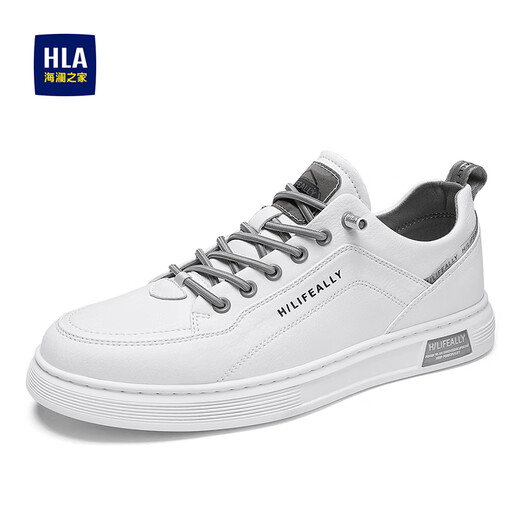 
Hailan Home HLA men's shoes outdoor versatile board shoes men's lace-up shoes men casual shoes men 0468 white gray 42