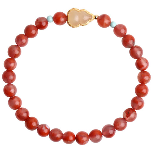 Baoxin Fanrui BOSFRU natural ice floating southern red agate bracelet for women Hetian jade gourd birth year gift bracelet retro jewelry cultural toy