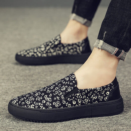 Dick Lane Dick Renne Marke Leinwandschuhe Herren 2025 Sommer Neue faule Schuhe atmungsaktive Slebende Herren alte Peking -Stoffschuhe Freizeitbrettschuhe Schwarz 40
