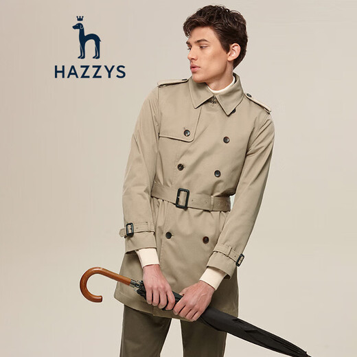 HazZZYS Men's Fall and Winter Jacket Removable Inner Bottom Double Breasts Classic Trench Coat ASWZH01CH01 Camel CM 180/100A 50