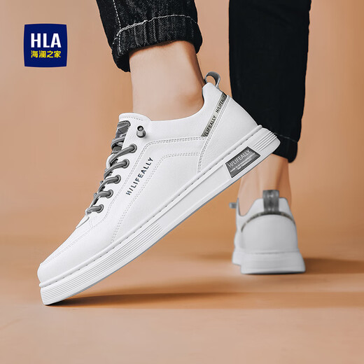 
Hailan Home HLA men's shoes outdoor versatile board shoes men's lace-up shoes men casual shoes men 0468 white gray 42