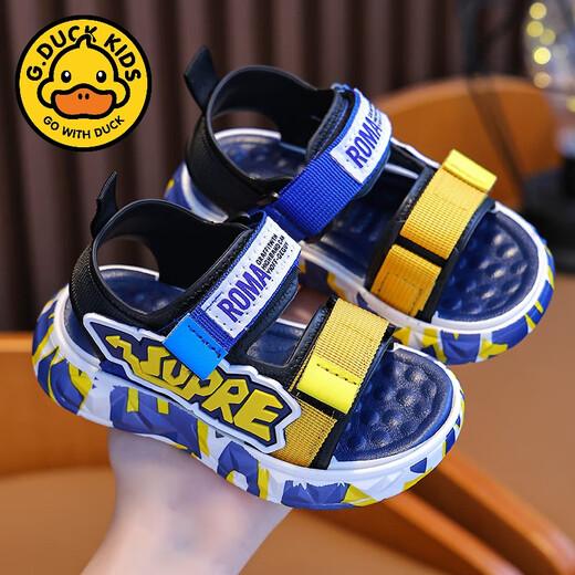 G.duck boys' sandals 2026 new summer Korean style small boys' shoes casual soft bottom children's beach shoes blue 27 (inner length 17CM suitable for feet 16.5CM)