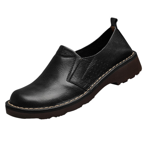 Camel occidental (Vancamel) Chaussures martin à bout large respirant chaussures de travail chaussures rond Courette recouverte de la tête de vache de vache large tête grande peau chaussures grandes taille pour hommes chaussures texturées monocylonneux jaune-brun (ensemble) 41