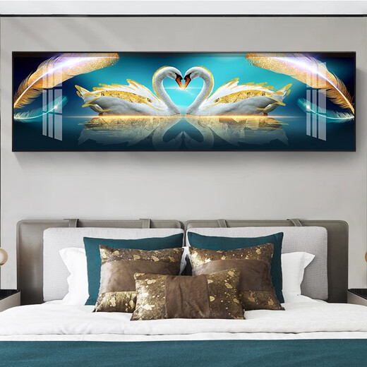 
Mo Hua Lulin Modern Simple Bedroom Decoration Painting Warm and Romantic Bedside Painting Hotel Hotel B&B Room Hanging Painting Background Wall Painting 01 Supporting Mo Yimo 9272 200*60 Black Frame (Diamond Inlay Painting) Customized Size