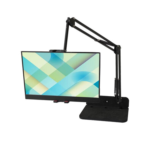 Luxurious cubic slotted tablet stand 17.3-inch 15.6 portable display clip-free hidden mobile phone holder bedside lazy tablet ipad support desktop cantilever slotted stand black three-section arm extra large zipper + vesa hanger