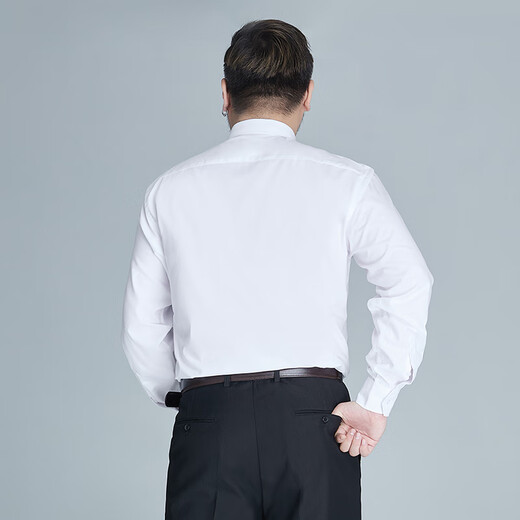 Ayou fat large size bamboo fiber long-sleeved shirt men's casual business loose elastic fat large size no-iron anti-wrinkle base shirt