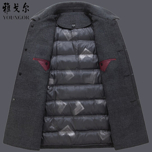 CEO high-end double-sided cashmere coat for men's mid-length removable inner liner wool wool coat gray XXS 170/size (recommended 110-125 Jin [Jin equals 0.5 kg])