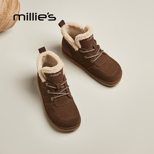 Miaoli Snow Boots Женские плоские плюшевые шлюзовые кружев