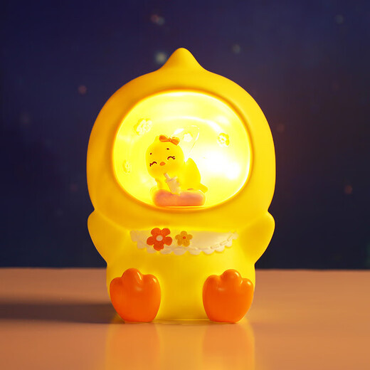 Украшения астронавта Детский пиггивый банк мультфильм Астронавт Клей Ночной Светлый Банк Банк Оптовый подарок 23 см Желтый утиный пиггивый берег со светом