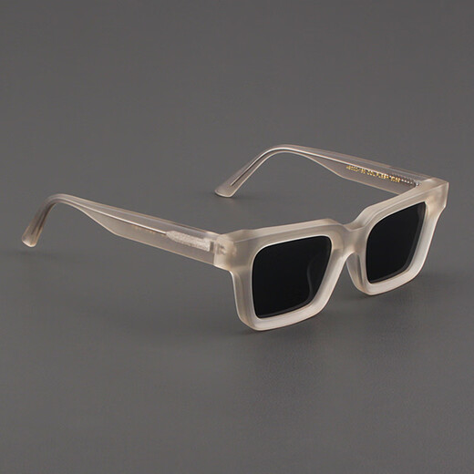 MOSCOT LEMTOSH太阳镜女款 复古磨砂透明黄色粗厚框眼镜 欧美板材方形偏光墨镜男 磨砂透明黄色框+偏光灰色镜片