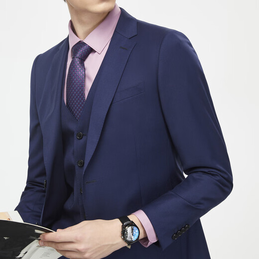 雅戈尔西服男春季纯羊毛舒适单西男士高端修身西装结婚礼服外套商务休闲 深蓝 170/92A