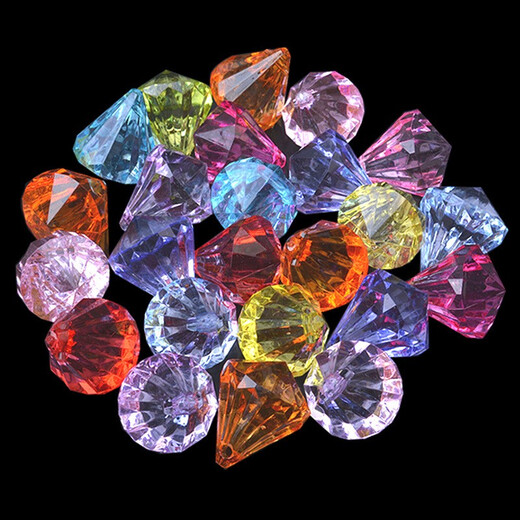 Yililuo Children's Toy Gemstone Beads Imitation Crystal Acrylic Pendant Irregular Ice Cube Treasure Diamond Prop Gift Gem 60g Randomly Packed