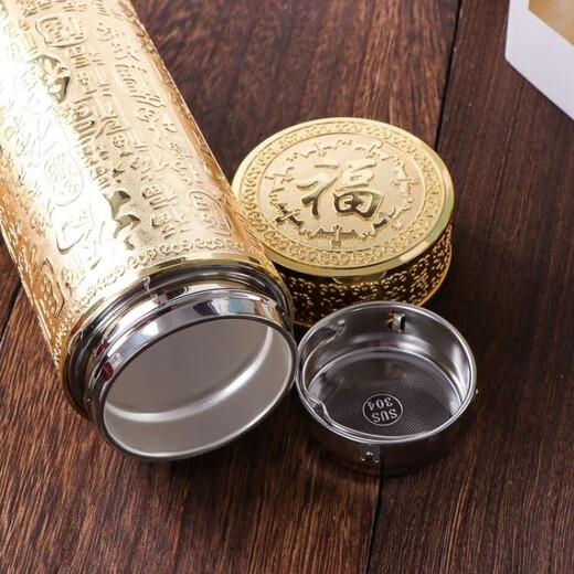 Zsr Baifu Silberbecher Sterling Silber Kowloon Thermometer versilbertes Inneres Boden Haus Umzug Neues Haus Geschenkatmosphäre Praktisches Geschenk Customized Double Color Baifu Silber Cup + Koffer + qualifizierte 350 ml