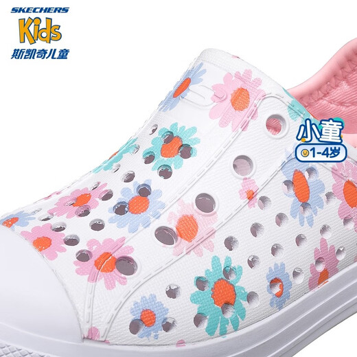 Skechers Skechers children's shoes female baby toddler shoes summer toddler sandals breathable children's hole-in-the-wall shoes 302114N 23