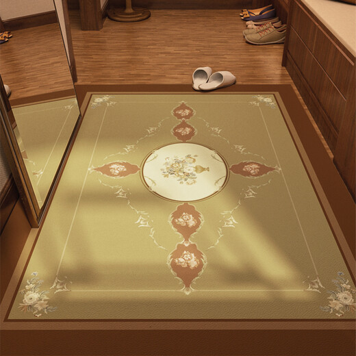 Mingruiju Eingangshalle High-End American Floor Matte moderne leichte luxuriöse Eingangstürbodenmatte Matte Tür Matte Eingangstür Eingang Fuß Matte PGDD-PGD826-American Flower 120140 cm