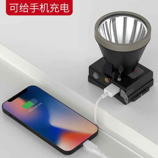 雅尼（YANI） 736F头灯强光充电超亮头戴式手电筒锂电超长续航户外照明led矿灯 736F黄光平面激光T90光源-远射炮