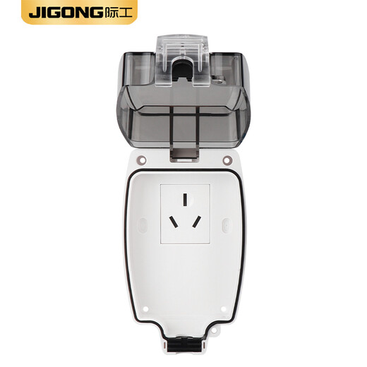 JIGO Intelligent Toilet Waterproof Socket Bathroom Toilet Leakage Protection Plug Exposed and Concealed Outdoor Splash-proof Box 10A (Exposed) Smart Toilet Socket