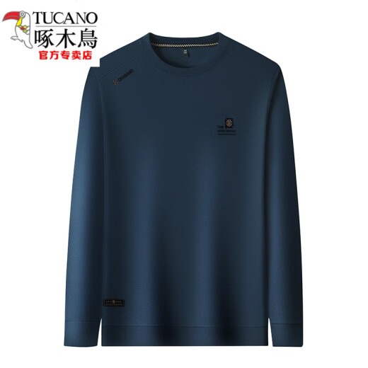 啄木鸟（TUCANO）2025秋冬季加绒加厚男士长袖T恤棉质圆领卫衣男休闲打底衫 加.绒829-灰色 190/4XL建议180-200斤