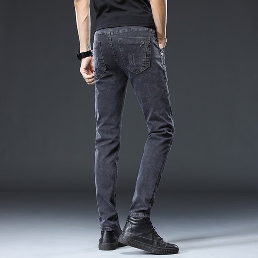 
Playboy jeans for men in spring and summer new elastic slim fit trousers for men for casual versatile men’s pants Korean style 6636 gray + 8913 gray [micro-elastic/slim fit] 31 Waist circumference is about 2 feet 4