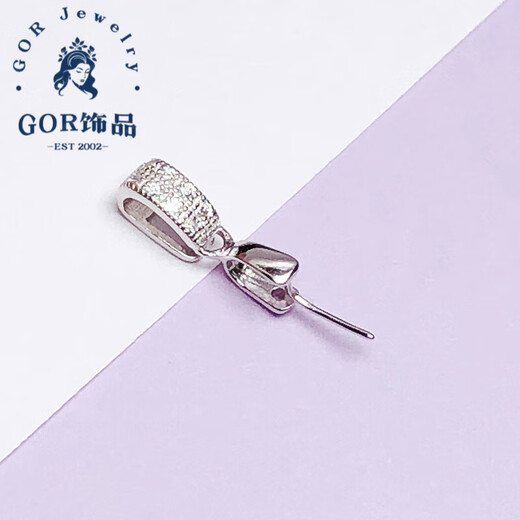 GOR Fat Donglai same style 18k gold universal buckle small pendant jade pendant buckle silver plated buckle diy jade pendant silver necklace buckle style 1 white gold