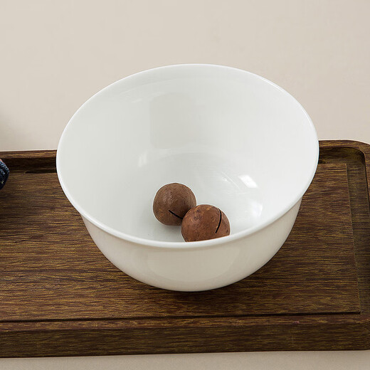 Sky Top bowls, plates, ceramic bone china tableware set, household housewarming rice bowls, plates, 4 servings, pure white, 8 pieces