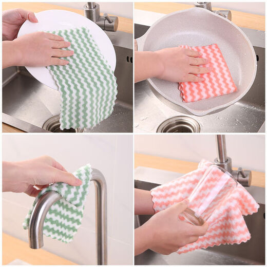 Coral velvet dishcloth household kitchen cleaning cloth absorbent water non-stick oil dish towel wiping tablecloth coral velvet rag 10 pieces 20*20cm