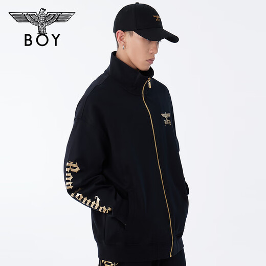BOY LONDON【黑执事】春男女同款黑色潮酷针织外套N12801 黑色 L