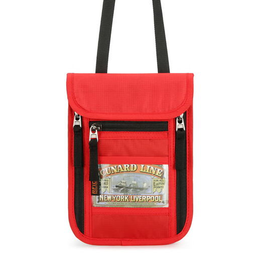 旅行护照包多功能证件包防盗刷颈包斜挎挂脖证件袋手机包 蓝色