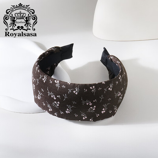 Royal sasa royal salsa wide-brimmed headband retro temperament floral fabric headband women's all-match outing press headband hair accessories