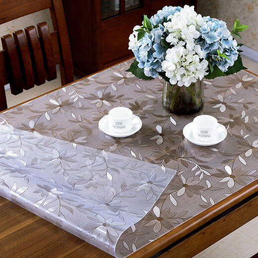 Yudou transparent PVC tablecloth soft glass waterproof, oil-proof and anti-scalding table mat rectangular coffee table dining table mat crystal plate tablecloth upgraded environmentally friendly pure ultra-high transparent 1.0 width 70cm*140cm