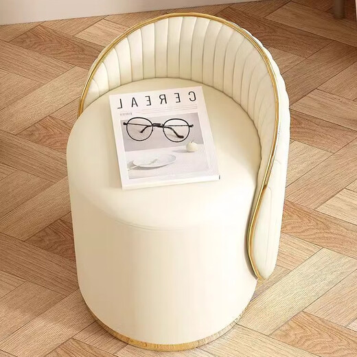 Titian 2025 new high-end makeup stool chair bedroom light luxury dressing stool master bedroom dressing table stool home makeup chair simple style light gray with dark gray