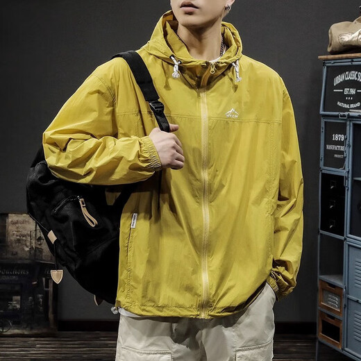 OLJ light luxury high-end brand summer light sun protection clothing men's loose ice silk quick-drying hooded sun protection clothing outdoor fishing leather green 3XL 180-200Jin Jin equals 0.5 kg