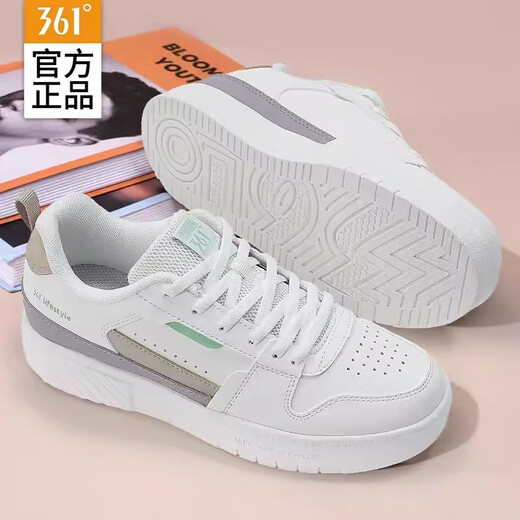 361°女鞋运动鞋女小白鞋夏季舒适透气轻便休闲鞋学生低帮板鞋子女 6623羽毛白/小麦褐 35