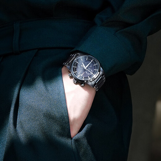 CITIZEN watch men's Japanese and Korean watch Black Samurai light kinetic energy black plate steel belt business Christmas gift CA0615-59E