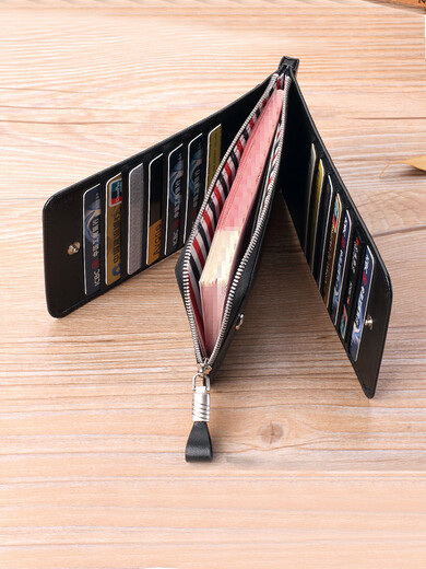 Williampolo Kaiser Paul Anti-Diebes-Bürsten 25 Multi-Card-Kartenpaket für Männerlizenzkartenkarten Karthahnhöhe Langes Reißverschluss Mobiltelefon Beutel Schwarz mit Theken Geschenkbox