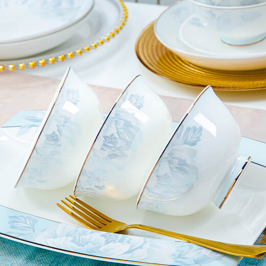 Yunzhihe bowl and dish set household 2025 new high-looking Jingdezhen tableware set new wedding housewarming gift