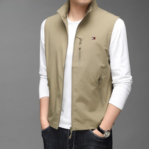 TOMMYBULL美国Tommy汤米男士秋冬季夹克背心户外百搭休闲无袖坎肩立领马甲 蓝色 686 2XL[建议体重160-180斤]