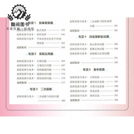 
2024 junior high school high-frequency easy-to-miss questions and easy-to-miss test points for mathematics and easy-to-miss test points. 98 major tricks to avoid mistakes. 680 selected good questions and 150 video explanations. Mixiang Books. Special training for the final questions for the seventh grade high-frequency easy-to-missive questions + full-score composition + ancient poems + classical Chinese + composition