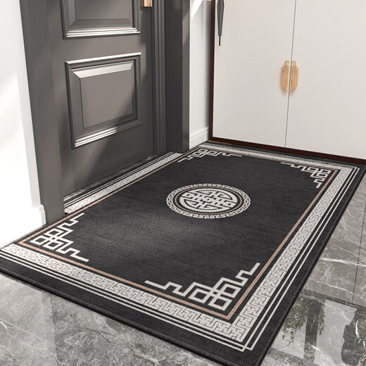 Gudie Chinese-style door entry door floor mat entry door mat entry anti-slip mat home entrance door Xiangyun Happy-Blue 120 180cm rectangular