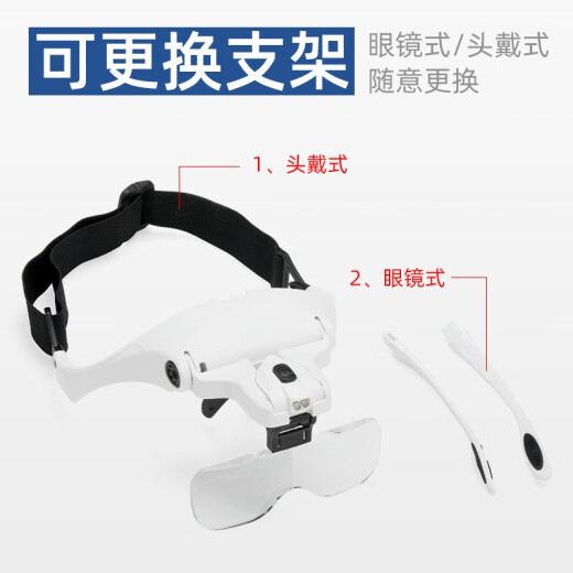 博视乐（Boshile）头戴式阅读放大镜高倍高清老人看书读报雕刻维修鉴赏专用扩大镜 9892B2