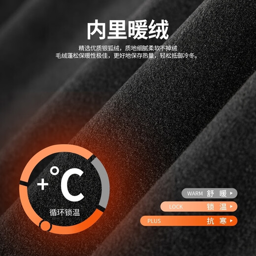 Dances with Wolves Technology Three-Proof & Velvet Lining Autumn and Winter Outdoor Hooded Jacket Men's Jacket 001 Black 175